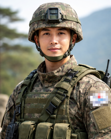 ai를 활용해 대한민국 육군의 이미지를 나타냄