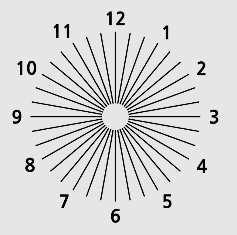 난시테스트를 집에서도 할 수 있게 간단하게 만든 그림